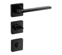 SOTECH Ensemble de poignées de porte ADAMO II noir mat angulaire avec rosaces à barrette colorée pour portes intérieures