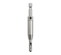 SOTECH Foret de centrage Ø 2,7 mm HSS4241 Acier avec tige hexagonale Aide au perçage de la charnière avec douille de guidage à ressort pour prépercer des vis de 3,5 mm de diamètre