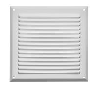 SOTECH Grille d'aération en aluminium 190 x 190 mm blanc avec moustiquaire Grille d'aération à visser