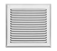 SOTECH Grille de ventilation en aluminium 190 x 190 mm aspect inox avec moustiquaire Grille d'évacuation à visser