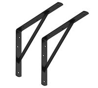 SOTECH Jeu de 10 consoles d'étagères (300 x 225 x 30 mm, noir, revêtement par poudre) Support d'étagère avec entretoise pour la stabilisation
