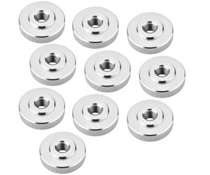SOTECH Jeu de 10 écrous moletés M10, acier inoxydable V2A (SS304), forme | plate, DIN 467, écrous moletés métriques à flancs moletés