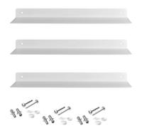 SOTECH Jeu de 3 étagères suspendues Design Hover-III 350 x 130 x 30 mm Blanc, Montage Mural, étagère de Salle de Bain avec kit de Fixation, étagère Suspendue Moderne