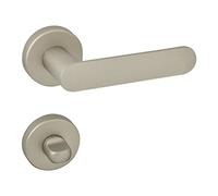 SOTECH Jeu de béquilles SAM Aspect acier inoxydable Ferrure de porte | Poignée de porte rosaces SAM toilette - Salle de bain Paire de poignées en aluminium pour portes intérieures avec vis