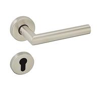 SOTECH Jeu de poignées WILMA modernes Ferrure de porte Poignée de porte | en Acier inoxydable pour portes de chambre PZ - Poignée de porte à cylindre profilé acier inoxydable - Ensemble de poignées