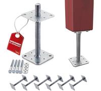SOTECH Kit de 6 supports de poteau 110 x 110 x 250 mm Filetage M24 Acier
