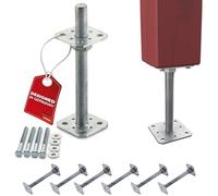 SOTECH Kit de 6 supports de poteau 80 x 80 x 250 mm Filetage M24 Acier