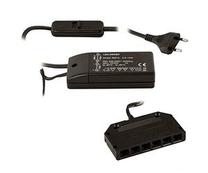 SOTECH LED driver 12 W Transformateur LED driver LED avec distributeur | sextuple et interrupteur pour luminaires LED Bande LED