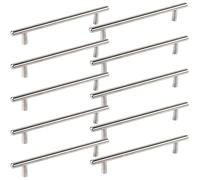 SOTECH Lot de 10 poignées de meuble G14 en acier inoxydable massif - set de poignées barre/poignées reling - entraxe 128 mm - poignée pour tiroir