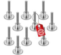 SOTECH Lot de 10 vis moletées M8 - Longueur : 40 mm - En acier inoxydable V2A (SS304) - Forme haute (avec tige 16 x 12,5 mm) - DIN 464 - Vis à poignée métrique avec surfaces latérales moletées