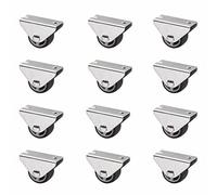 SOTECH Lot de 12 Roulettes pour caissons PASSAU (Ø 25 mm, pour montage sous-structure, gris foncé) Roulette de meuble de transport Idéale pour les caissons de lit et les tiroirs au sol