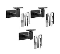 SOTECH Lot de 3 supports de main courante NEXUS 90° réglables pour mains courantes carrées (58 x 71 x 58 mm, acier thermolaqué noir)