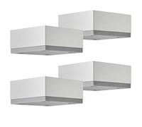 SOTECH Lot de 4 pieds de meuble MOTEL 65 x 65 mm Hauteur 25 mm Patins de sol en aluminium anodisé aspect argenté