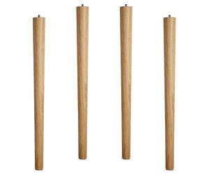 SOTECH Lot de 4 x Pied de Table en Chêne Brut H 710 mm/Ø 60/40 mm avec Vis à Double Filetage M10 Idéal pour Cuisine & Tables à