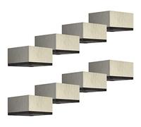 SOTECH Lot de 8 pieds de meuble MOTEL 35 mm 65 x 65 mm aspect inox Pieds de canapé en aluminium