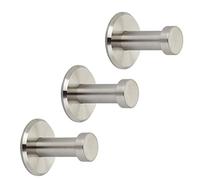 SOTECH Pack de 3 patères TALEA avec véritable plaque en acier inoxydable massif comprenant le matériel de fixation Ø 10/15 mm longueur 30 mm longueur totale 33 mm crochet mural