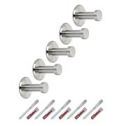SOTECH Pack de 5 patères SOTECH TALEA avec véritable plaque en acier inoxydable massif comprenant le matériel de fixation Ø 10/15 mm longueur 30 mm longueur totale 33 mm crochet mural