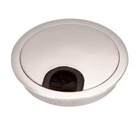 SOTECH Passage de câble en métal Ø 90 mm Chrome Poli Passage de câble | avec joint anti-poussière