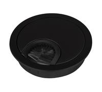 SOTECH Passage de câble métallique Dimension de perçage Ø 68 mm noir mat avec joint brosse Passage de câble Ø extérieur 76 mm