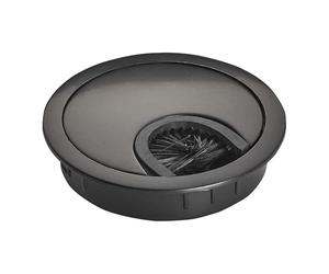 SOTECH Passage de câble Noir Mat Dimension de perçage Ø 60 mm Dimension extérieure Ø 68 mm Passage de câble en métal avec Joint à Brosse