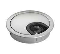 SOTECH Passage de câbles en métal chromé Mat Dimension de perçage Ø 60 mm | Passage de câbles bureau avec joint anti-poussière