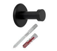 SOTECH patère TALEA en acier inoxydable massif noir mat (Ø 10/15 mm longueur 30 mm) patère murale avec plaque pour montage mural patère avec matériel de fixation