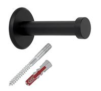 SOTECH patère TALEA en acier inoxydable massif noir mat (Ø 10/15 mm longueur 50 mm) patère murale avec plaque pour montage mural patère avec matériel de fixation