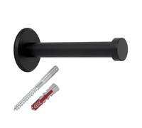 SOTECH patère TALEA en acier inoxydable massif noir mat (Ø 10/15 mm longueur 70 mm) patère murale avec plaque pour montage mural patère avec matériel de fixation