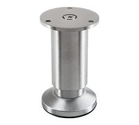 SOTECH Pied de meuble TERRA hauteur 100 mm alu brossé Pied de table réglable en hauteur jusqu'à max. 15 mm, charge 250 kg