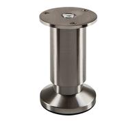 SOTECH Pied de meuble TERRA hauteur 100 mm aspect inox brossé Pied d'armoire réglable en hauteur jusqu'à max. 15 mm, charge jusqu'à 250 kg