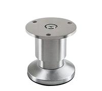 SOTECH Pied de meuble TERRA hauteur 50 mm alu brossé Pied de canapé réglable en hauteur jusqu'à max. 15 mm, charge jusqu'à 250 kg