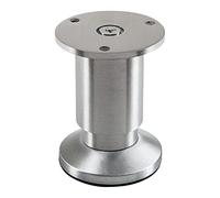 SOTECH Pied de meuble TERRA hauteur 80 mm alu brossé Pied d'armoire réglable en hauteur jusqu'à max. 15 mm, charge jusqu'à 250 kg