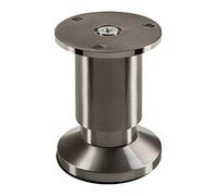SOTECH Pied de meuble TERRA hauteur 80 mm aspect inox brossé Pied de canapé réglable en hauteur jusqu'à max. 15 mm, charge 250 kg