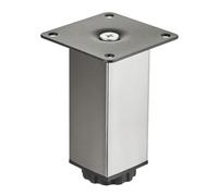 SOTECH Pied de meuble ZULU 38 x 38 x 100 mm finition inox, charge admissible jusqu'à 100 kg par pied Pied de vitrine Pied de canapé Pied d'armoire