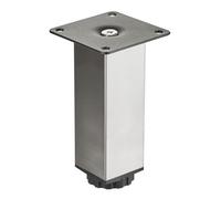 SOTECH Pied de meuble ZULU 38 x 38 x 120 mm aspect inox, supporte jusqu'à 100 kg par pied Pied de vitrine Pied de socle Pied d'armoire
