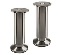 SOTECH Pieds de meuble TERRA 2 pièces, hauteur 150 mm, aspect inox brossé, charge max. 250 kg/par pied, réglables en hauteur, protection de sol en polymère, pour meubles lourds intérieurs