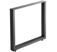 SOTECH Piètement de table SOLID acier noir mat Profil 80 x 40 mm Hauteur : 720 mm Largeur : 800 mm Patins de table Piètement inférieur de table Patins de table