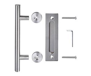 SOTECH Poignée de porte DUO Entraxe 180 mm pour portes coulissantes des deux côtés acier inoxydable brossé Poignée en saillie de la face avant de la porte