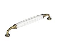SOTECH Poignée en Porcelaine JOHANNA Finition Laiton Vieilli blanc Entraxe 160 mm