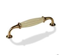 SOTECH poignée en porcelaine META poignée de meuble porcelaine crème blanc laiton finition antique BA 128 mm