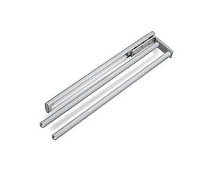 SOTECH Porte-serviettes en aluminium TED 2 bras EV1 anodisé (450-730 mm, extensible, rotatif) Coulisse télescopique adaptée à la salle de bain ou à la cuisine