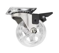 SOTECH Roulette de meuble design RAPID Roulettes Ø 50 mm transparentes avec frein, capacité de charge 35 Kg, hauteur 64 mm