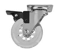 SOTECH Roulette de meuble SWIFT transparente Ø 75 mm avec dispositif de blocage