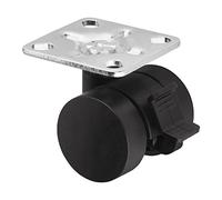 SOTECH Roulette de meubles AACHEN avec plaque de montage et frein (Ø 35 mm, capacité de charge de 40 kg par rouleau, rotatif à 360 degrés, noir)