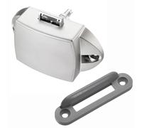 SOTECH Serrure à poussoir pour montage en saillie 77 x 44,5 x 21 mm, aspect inox, Serrure à poussoir pour meuble pour bateaux et caravanes