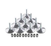 SOTECH Set de 10 Pieds de réglage MOBILIA Ø 50 mm M8x30 16° inclinable INCL. Manchons à Visser Pied de Meuble Pied de réglage