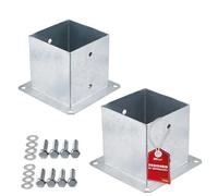 SOTECH SET de 2 ancrages à visser carrés 140 x 140 mm, hauteur 152 mm