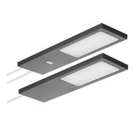 SOTECH Set de 2 luminaires de meuble LED GIULIA II avec/sans capteur noir, 2700K blanc chaud incl. transformateur & distributeur Luminaire d'agencement