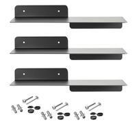 SOTECH Set de 3 étagères suspendues Design Hover-I 350 x 130 x 78 mm Noir, Montage Mural, étagère Suspendue y Compris kit de Fixation, étagère Murale