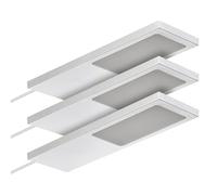 SOTECH Set de 3 luminaires de meuble LED GIULIA II sans capteur gris argenté, 2700K blanc chaud incl. transformateur & distributeur